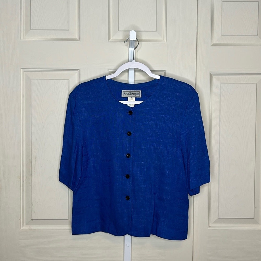 Norton Mcnaughton Vintage Short Sleeve Blazer Size 8 - Picture 4 of 10
